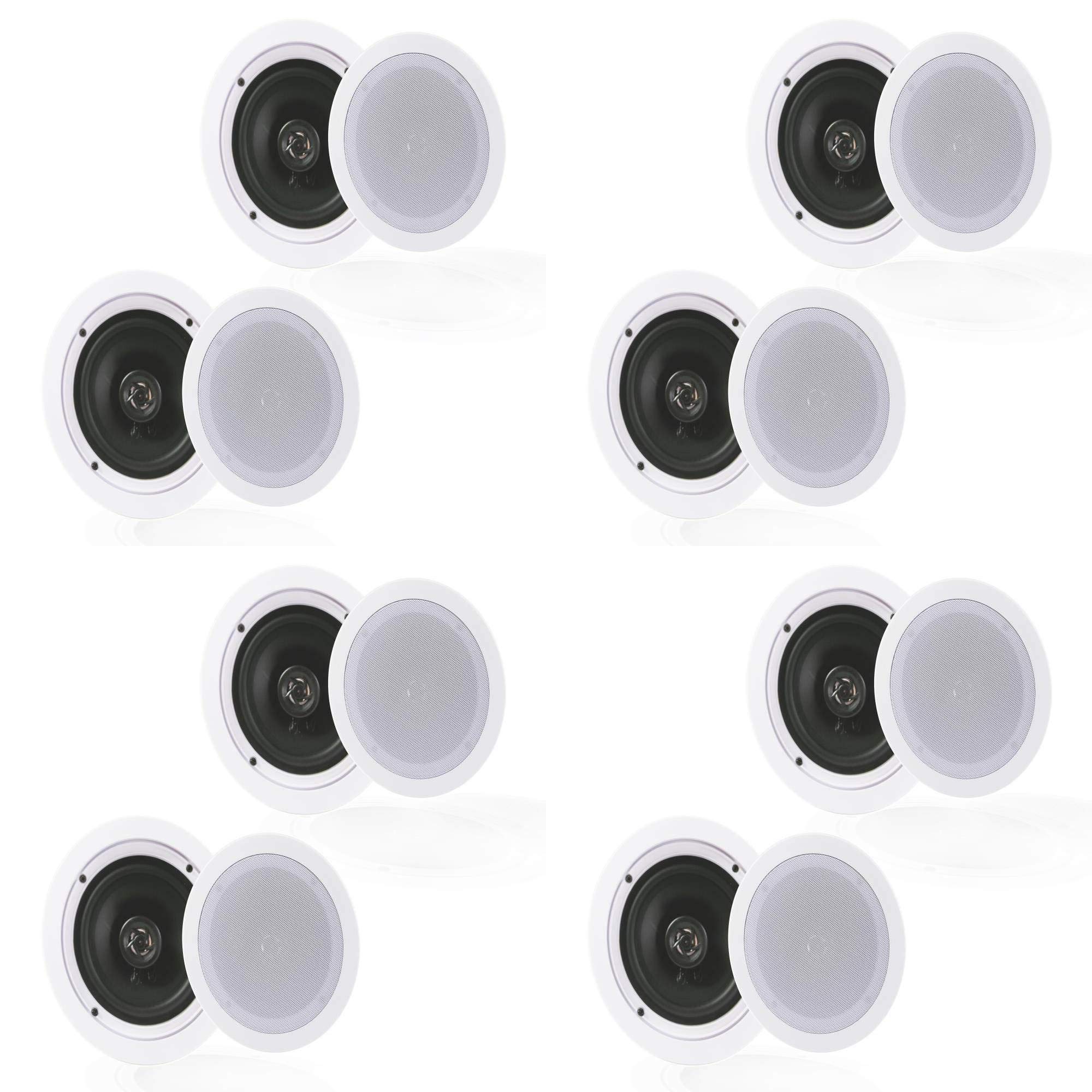 Pyle Audio PDIC1651RD 5.25 Inch 2-Way 150W Ceiling & Wall Speakers (4 Pairs) - High-Quality Home Audio System for Living Room, Bedroom, Office & Outdoor Entertainment