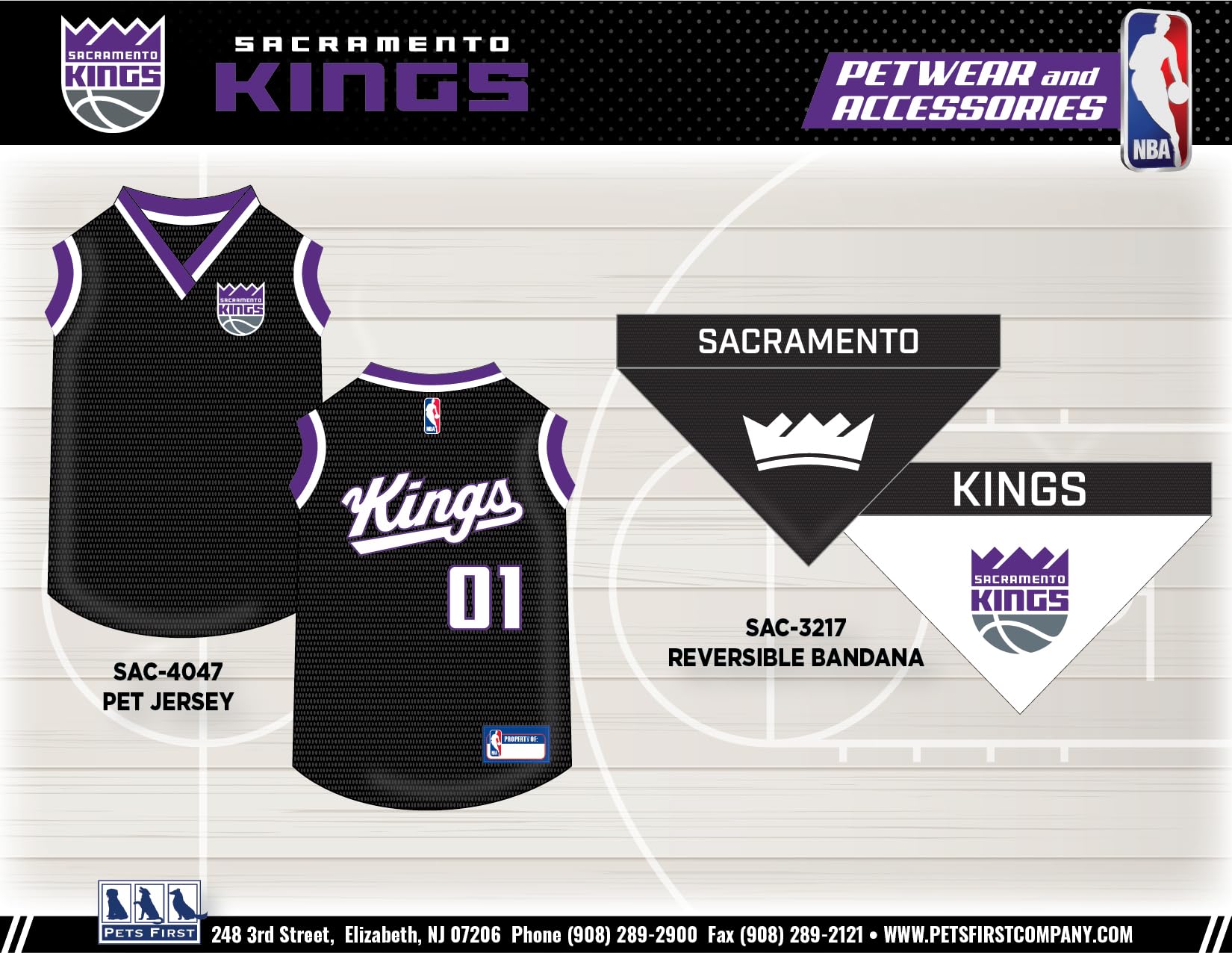 Sacramento Kings Dog Jersey for Pets - X-Large NBA Basketball Tank Top Pet Jersey for Game Day & Fan Events