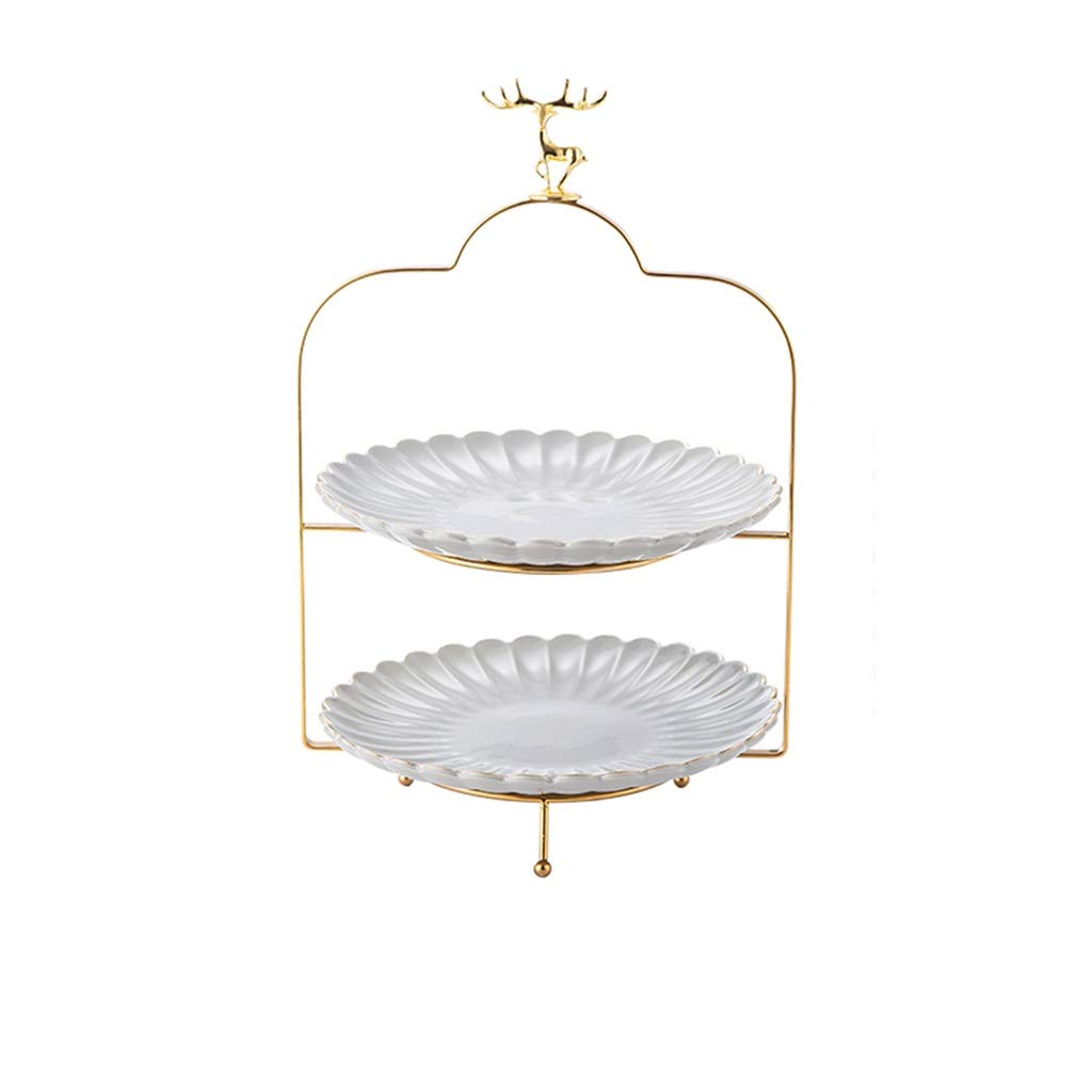 Premium 3-Tier Afternoon Tea Stand - White Buffet Dessert Display Rack for Bread, Fruits & Nuts (27.5x42cm) - Perfect for Hotel Catering, Bridal Showers & High Tea Parties