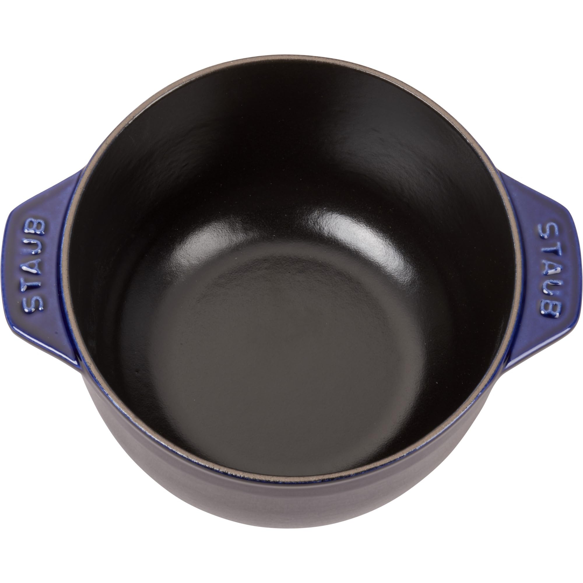 Premium Staub Cast Iron 1.5-Quart Petite French Oven - Authentic Dark Blue Enameled Dutch Oven, Made in France | Perfect for Soups, Stews, Baking & Slow Cooking