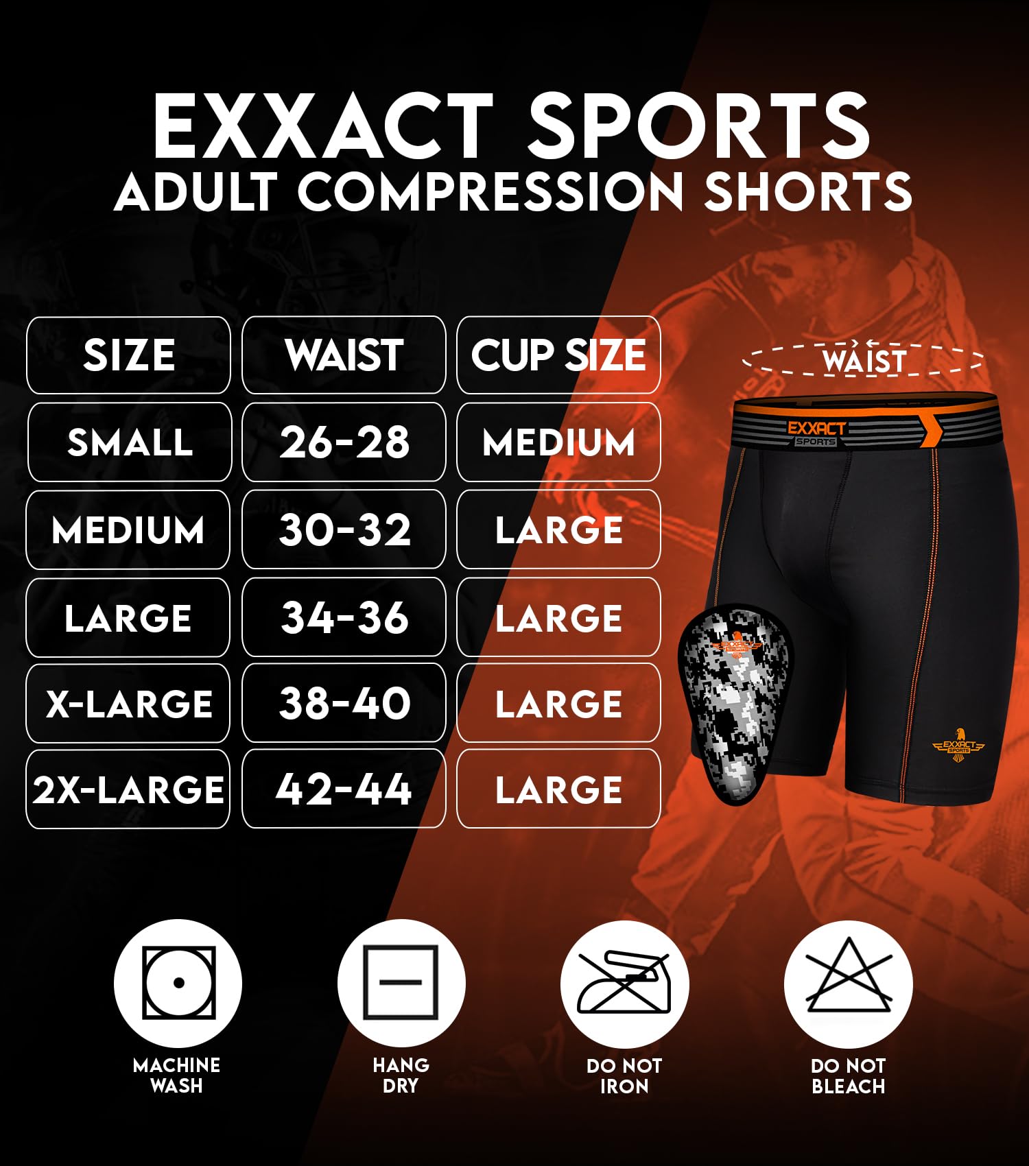 Men's Compression Shorts with Athletic Cup - Baseball, Football & Hockey Underwear for Sports