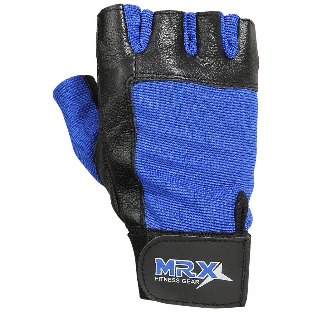 MRX Weight Lifting Gloves for Men & Women - Premium Leather Gym Gloves with Long Wrist Support Strap - Ideal for CrossFit, Powerlifting & Strength Training