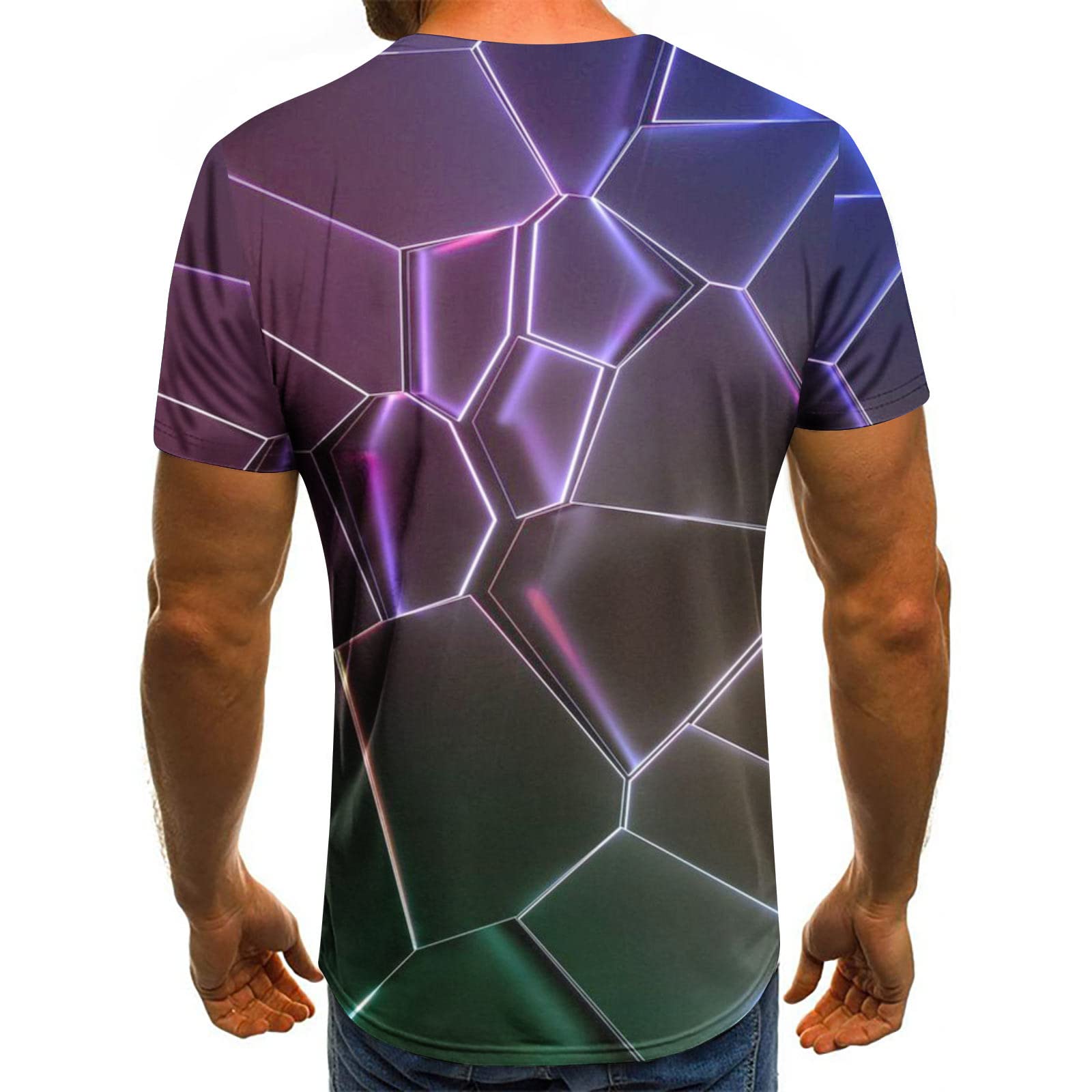 3D Printed Optical Illusion T-Shirts for Men - Short Sleeve Graphic Tees with Cool Visual Effects | Perfect Summer Tops for Dads, Casual Wear & Unique Gifts