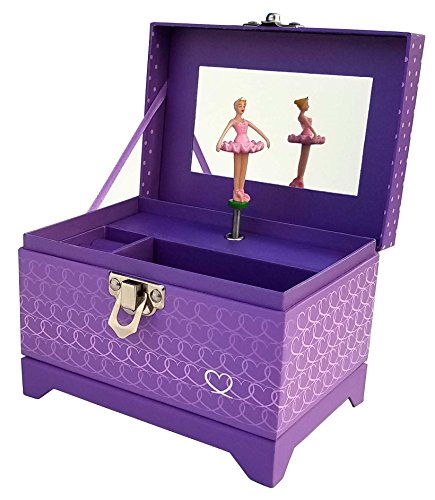 Heart Ballerina Music Box - Purple