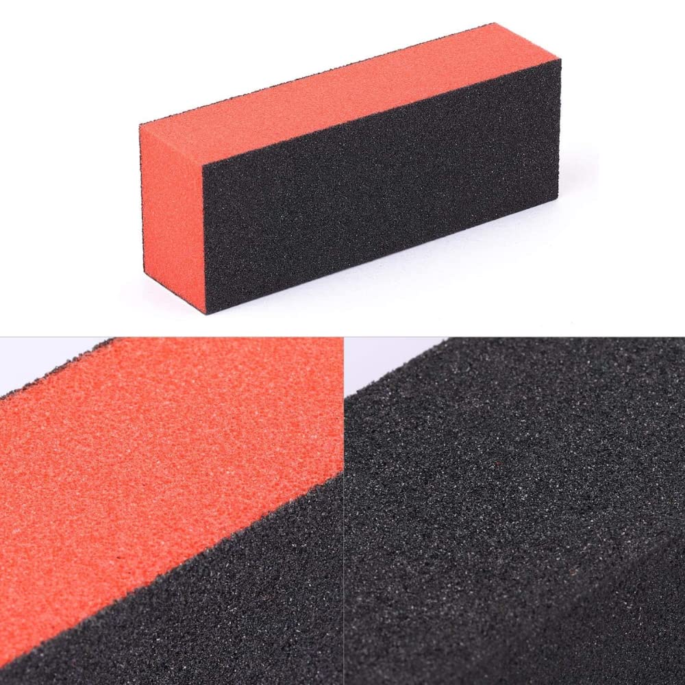 Bunny Nail Studio Professional Nail Buffer Block - 4 in 1 Nail File, Shiner, Sanding & Manicure Buffer for Nail Extensions & Art (Orange) - Perfect for Home Salon, DIY Manicure & Professional Nail Care