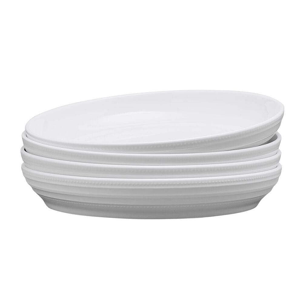 Kamryn Vegan Pasta Bowls Set of 4 - Eco-Friendly Ceramic Dinnerware for Pasta, Salad & Soup - Perfect for Vegan Meals, Dinner Parties & Home Dining