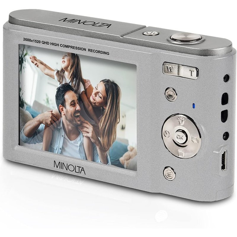 Minolta MND20 SL 44MP 2.7K Ultra HD Digital Camera (Silver) - Professional Photography, Vlogging & Travel Adventures