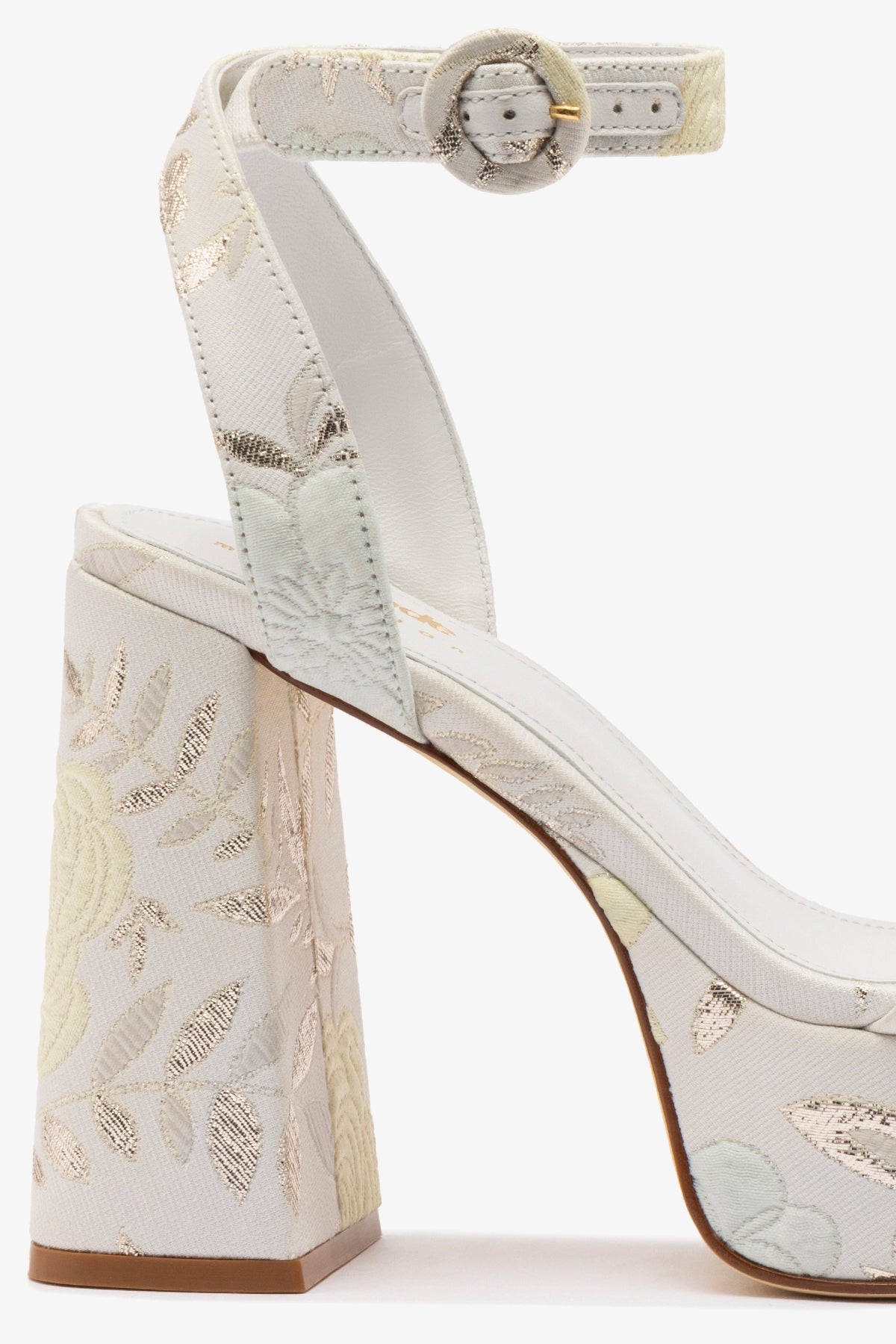 Larroudé x Markarian Dolly Sandal in Yvette Ivory Brocade - Elegant Women's Dress Sandals for Weddings, Parties & Special Occasions