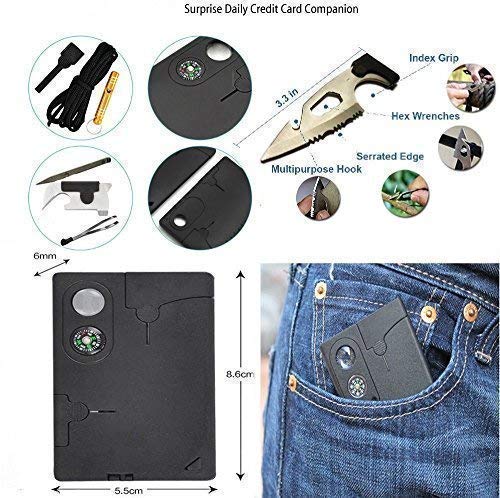 18-in-1 Credit Card Multitool - Compact Survival Tool Set for EDC, Camping & Outdoor Adventures - Perfect Gift for Men, Dad, Father's Day & Stocking Stuffers