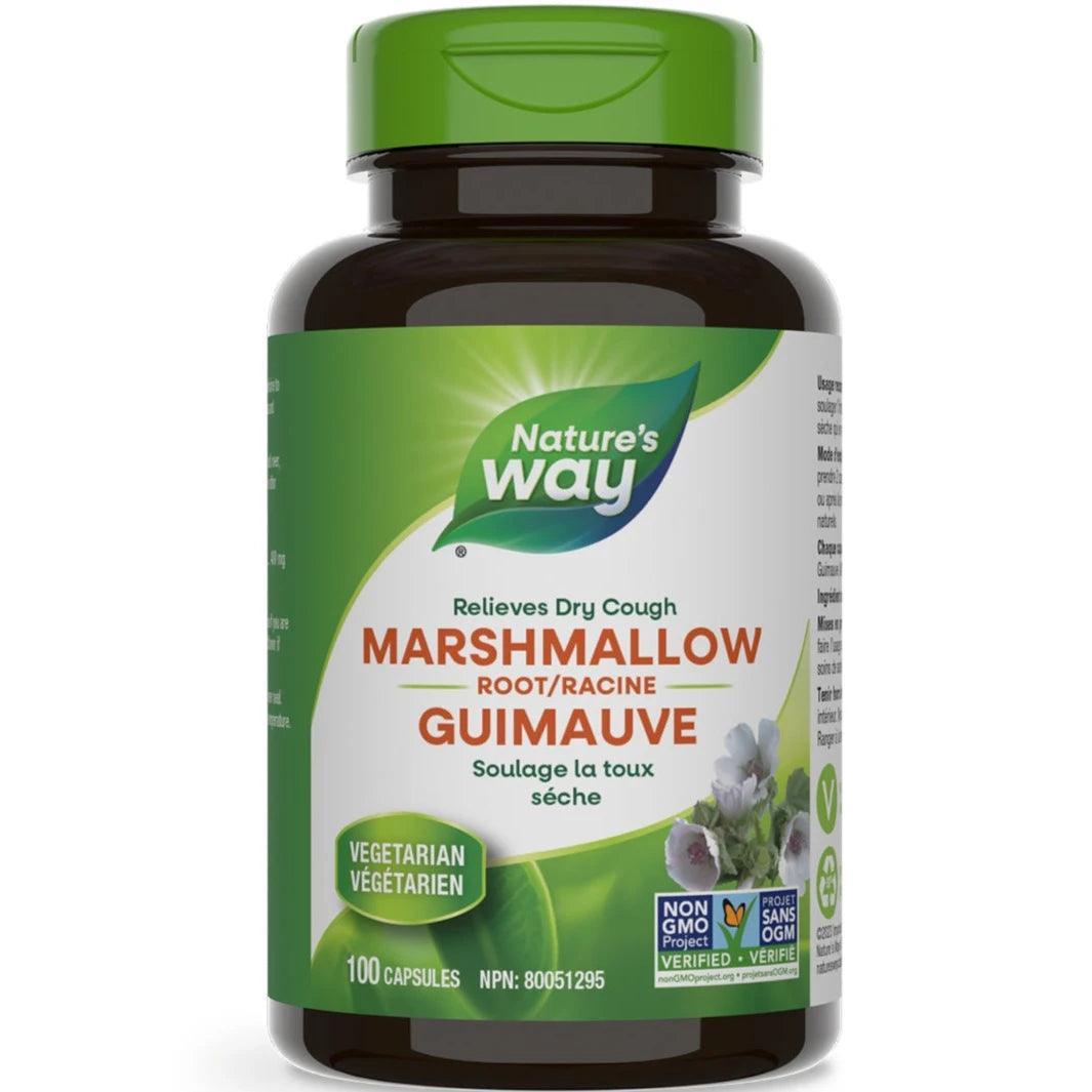 Nature's Way Marshmallow Root 100 Capsules - Herbal Supplement for Digestive & Respiratory Support - Supports Throat Comfort & Healthy Digestion - Perfect for Tea Drinkers & Wellness Enthusiasts