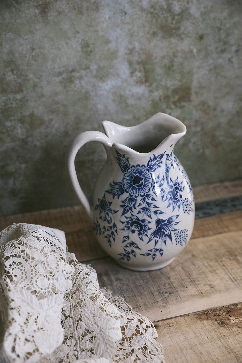 Hand Painted Artisan Pitcher - Ceramic Water Pitcher with Unique Floral Design - Perfect for Home Decor, Kitchen Use & Gift Giving