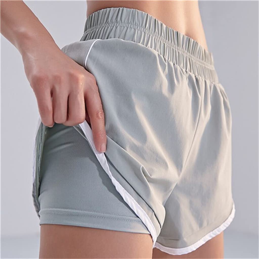 Women's 2-in-1 Running Shorts with Built-in Liner - High Waist Gym Workout Shorts for Yoga, Fitness & Training - Breathable Athletic Shorts (Black, Size Large) - Perfect for Running, Gym Sessions & Active Lifestyle