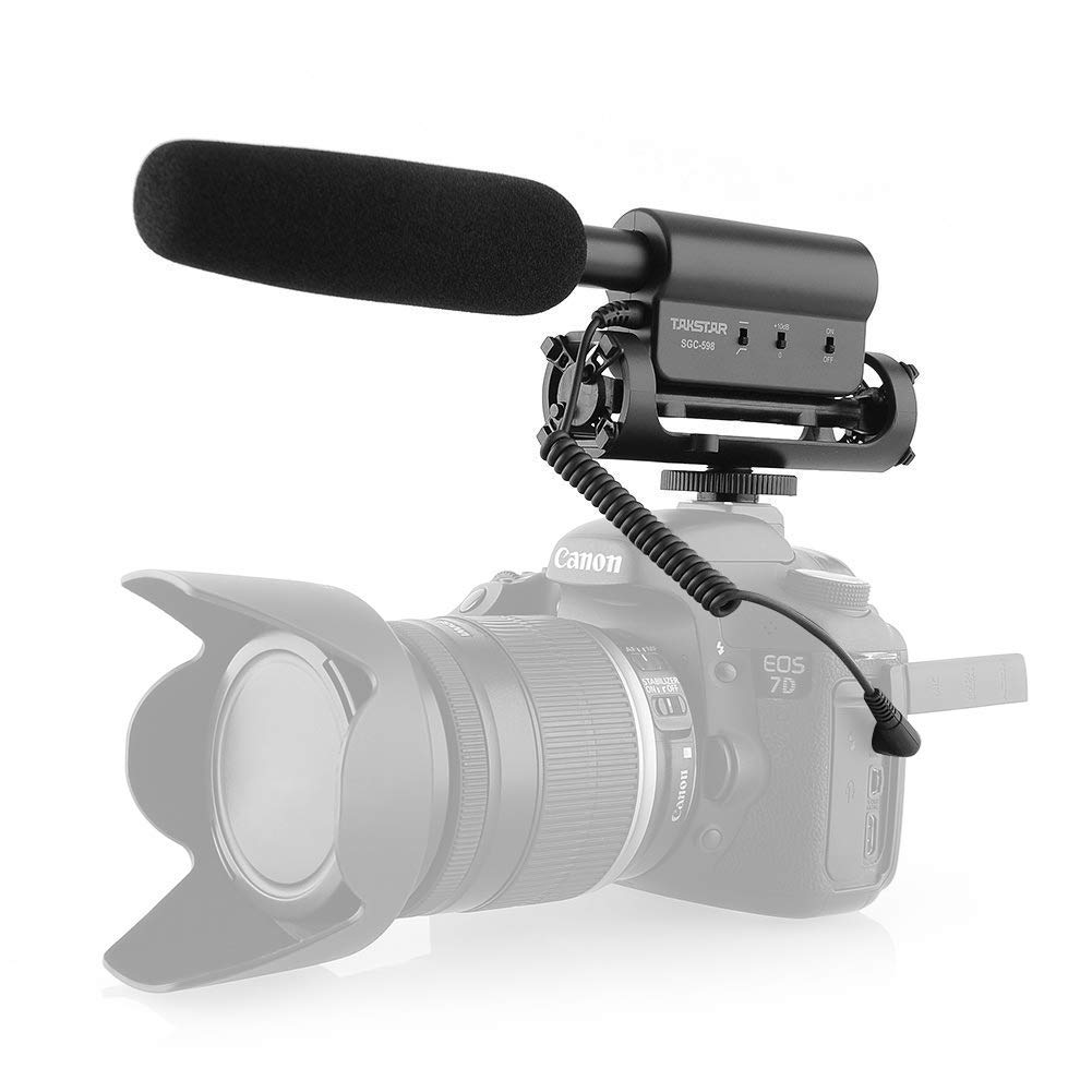 TAKSTAR SGC-598 Professional Shotgun Microphone for DSLR Cameras - Compatible with Nikon & Canon - Includes Furry Windscreen - Perfect for Interviews, Vlogging & On-Camera Recording (Open Box)