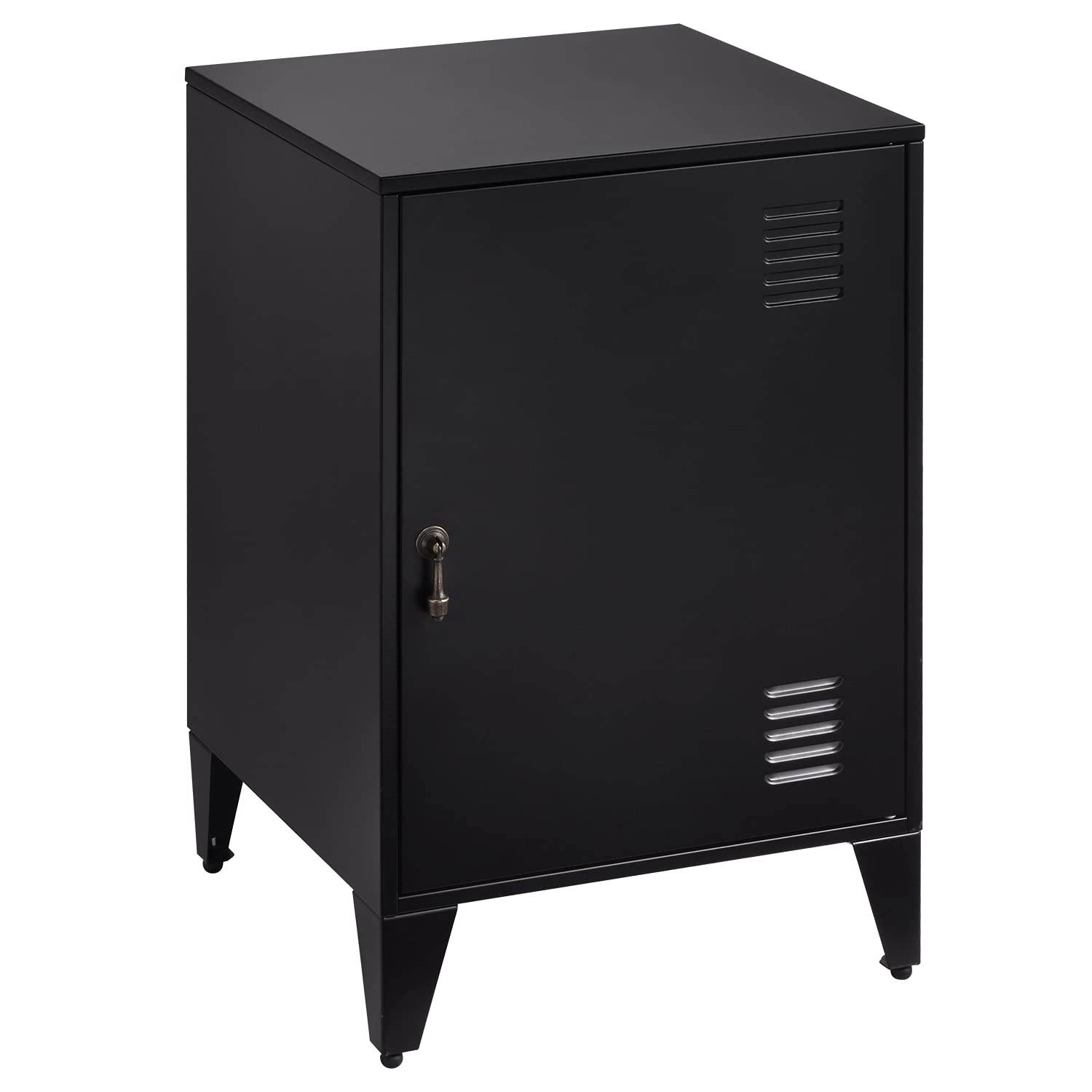 Metal Side Table with Storage - Adjustable Shelf & Feet, Nightstand, End Table, File Cabinet for Home, Office, Garage, School (25 Inch) - Perfect for Small Spaces, Living Room, Bedroom & Dorm Organization