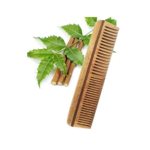 Episkey Neem Wood Comb for Hair Growth & Scalp Care - Dual Tooth Comb for Straightening, Frizz Control, Dandruff & Hair Loss Prevention - Natural Neem Wood Hairbrush for Men & Women - Perfect for Daily Hair Care & Styling at Home or Salon