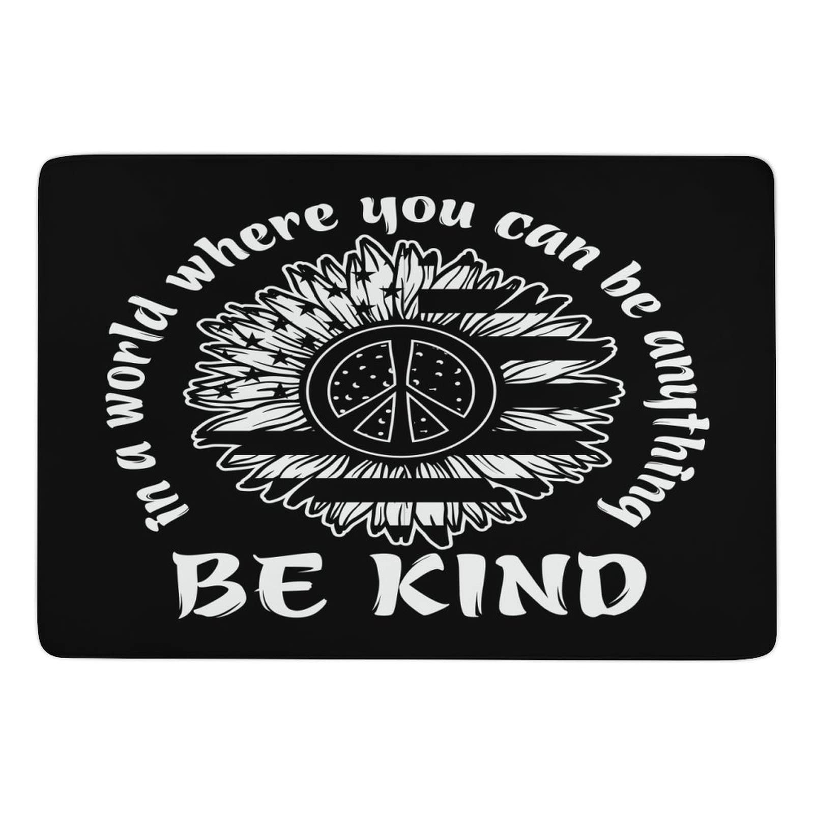 Be Kind America Flag Rug - 3x5ft Soft Floor Mat for Kids, Teens & Adults | Patriotic Bedroom, Living Room, Nursery, Playroom & Dorm Decor | Perfect for Science Feminism Supporters & Human Rights Advocates