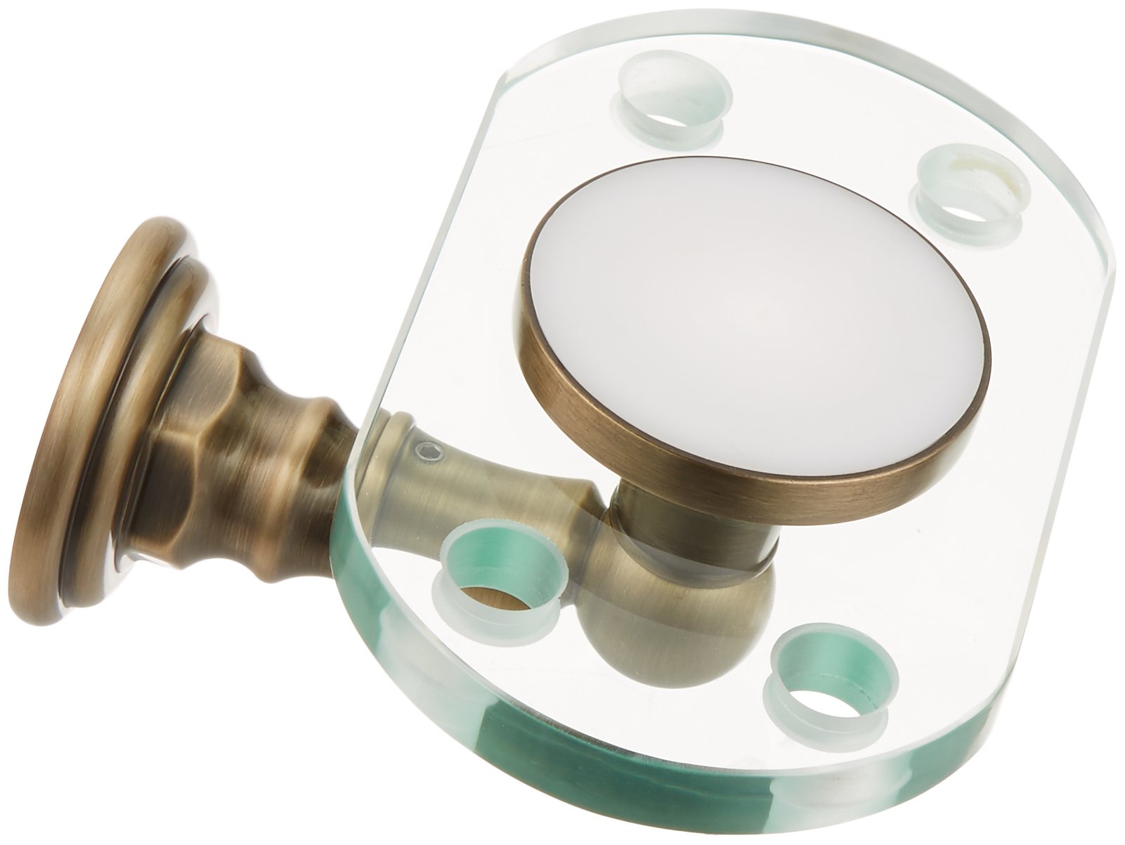 Jaclo 4830-TH-AB Antique Brass Wall Mounted Toothbrush & Tumbler Holder - Perfect for Bathroom Organization & Space Saving Storage