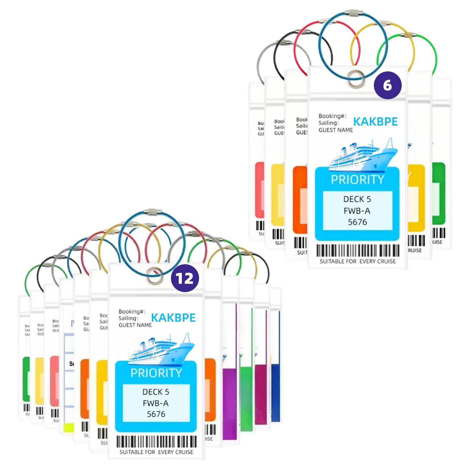 18-Pack Durable Luggage Tags for Suitcases & Travel Bags - Waterproof Cruise Ship Essentials with ID Holder - Perfect for Carnival Cruises, Airports & Vacation Travel Accessories