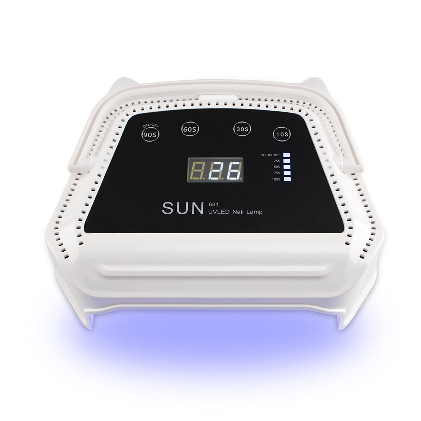 72W Portable Cordless UV LED Nail Dryer Light - Rechargeable Manicure Lamp for Gel Polish Drying with Anti-UV Gloves | Perfect for Home & Salon Nail Care
