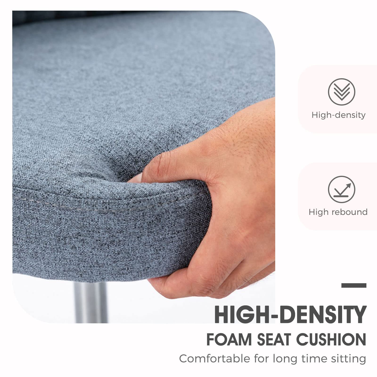 Ergonomic Home Office Desk Chair - Adjustable Rolling Task Chair with Lumbar Support, Armless Modern Design for Small Spaces, Bedroom, Makeup Vanity & Workspace - Comfortable Seating for Remote Work & Study