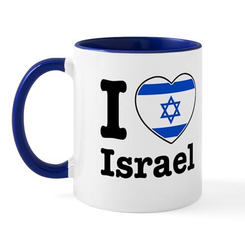 White/Navy Inside - I Love Israel Mug