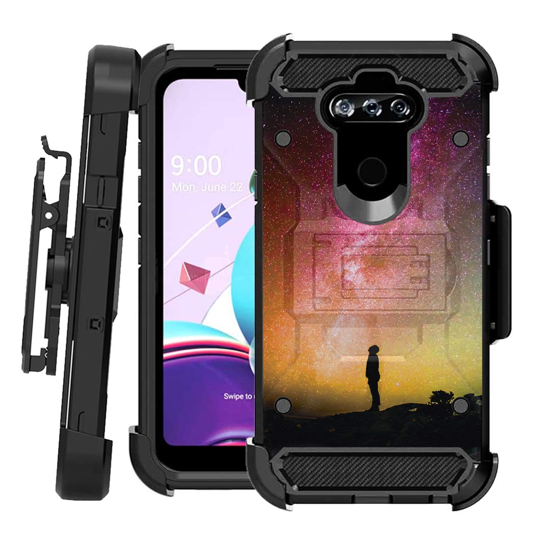 Moriko Rugged Case for LG K8X - Heavy Duty Protection with Kickstand & Holster - Perfect for Outdoor Work & Active Lifestyles