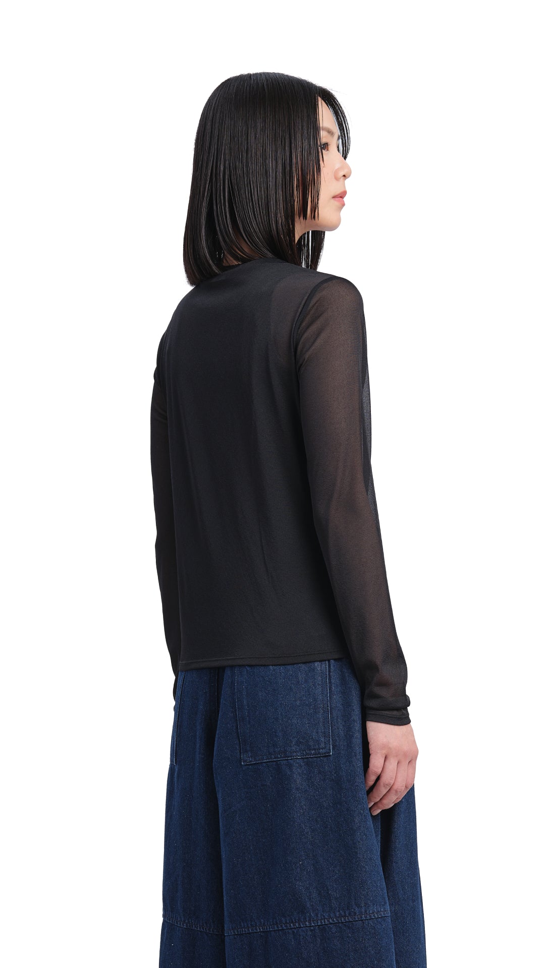 Sheer Mock Neck Top for Women - Elegant Long Sleeve Blouse for Casual Wear, Office, Date Night & Layering