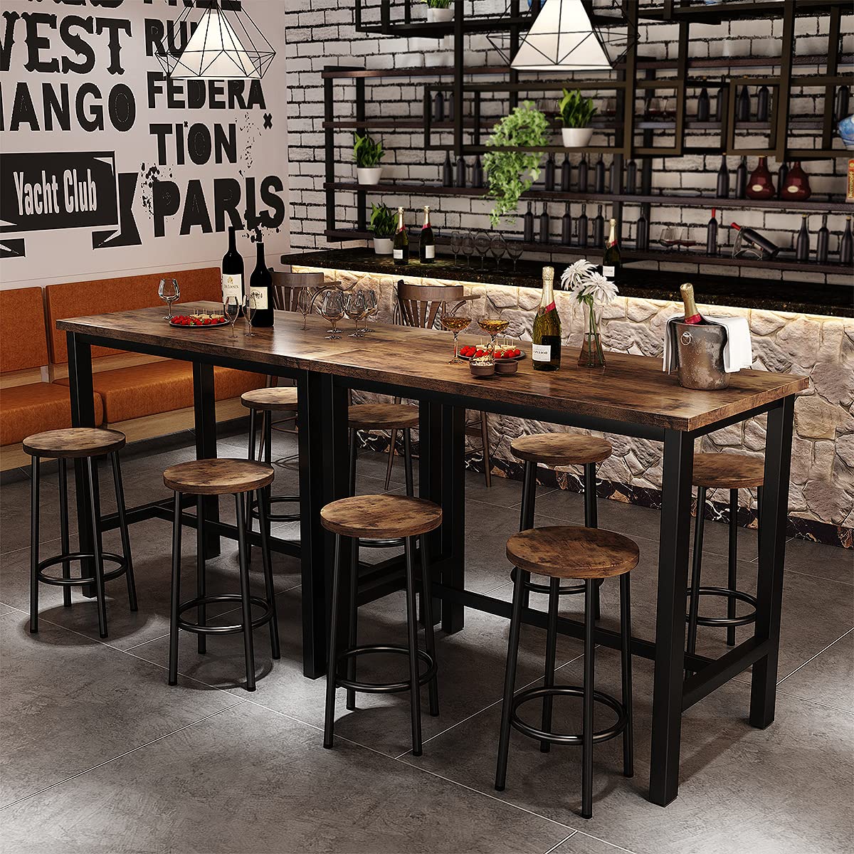 Recaceik 5-Piece Modern Wood Dining Table Set with 4 Chairs - Kitchen & Pub Bar Height Table for Breakfast Nook, Small Space Living Room - Perfect for Apartments, Condos & Cozy Home Dining