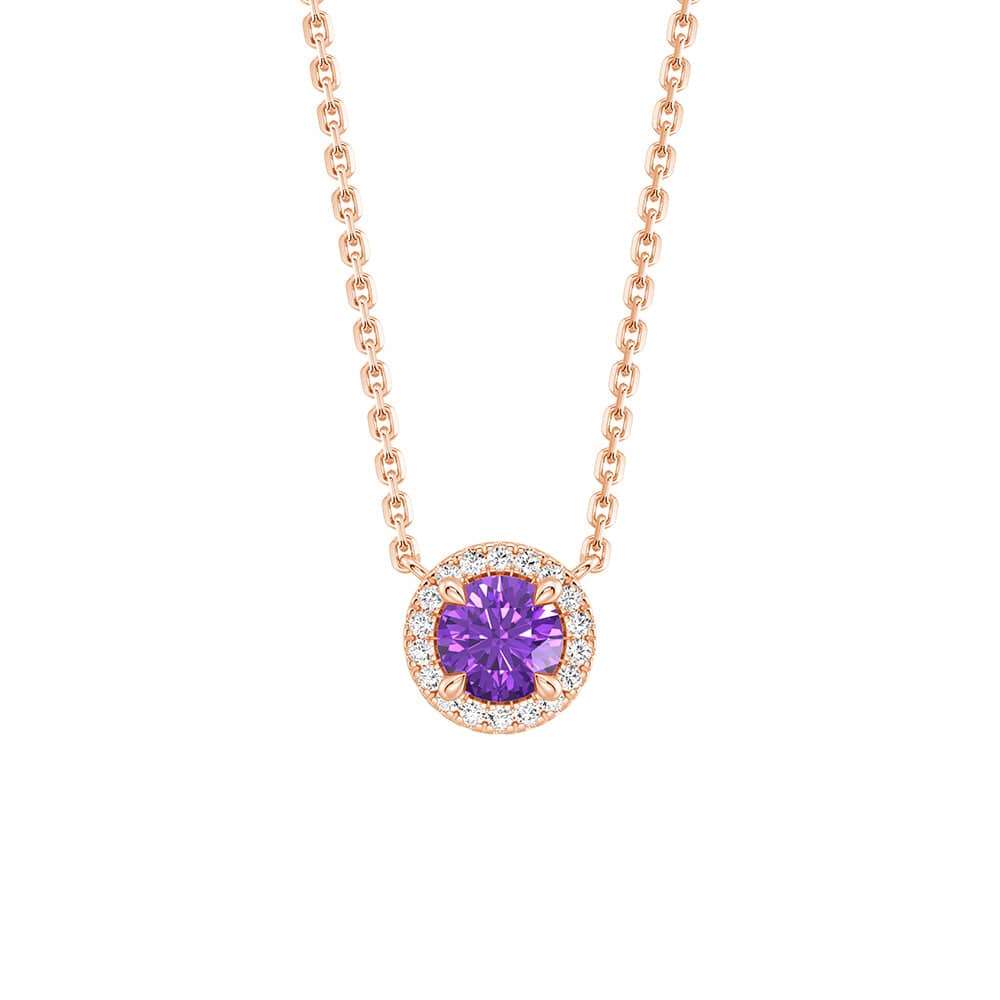 Eternal Halo Personalized Birthstone Necklace - Custom Name & Birth Month Jewelry Gift for Women, Mom, Wife | Perfect for Birthday, Anniversary, Mother's Day & Special Occasions