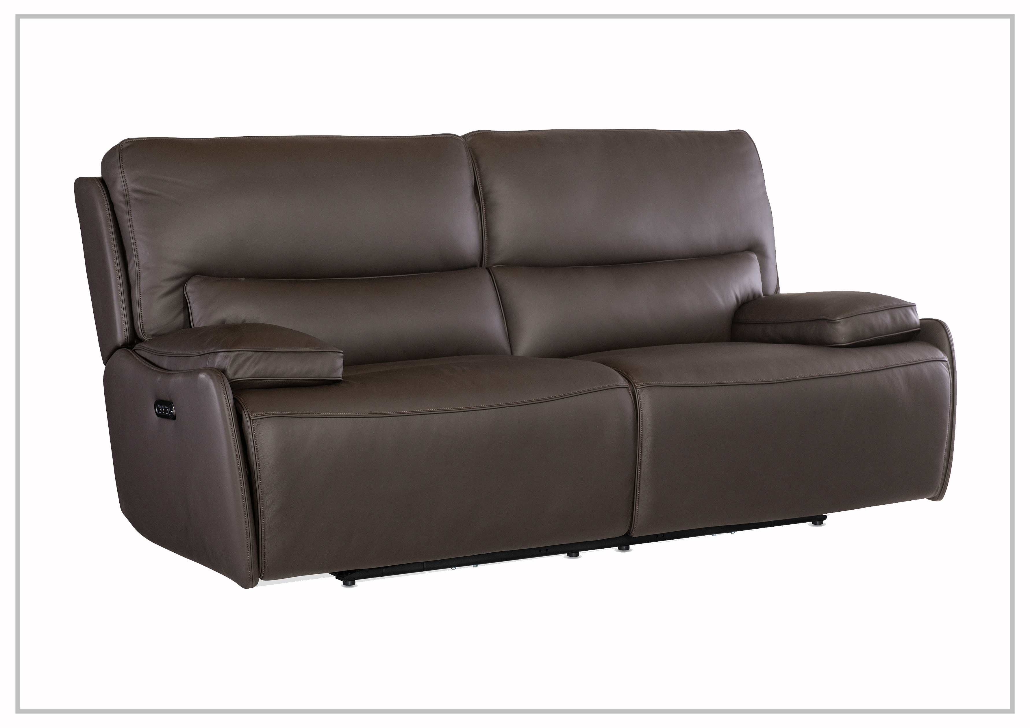 Hooker Furniture Kramer Zero Gravity Power Recliner Sofa - Dark Brown & Light Gray - Adjustable Comfort for Living Room & Home Theater