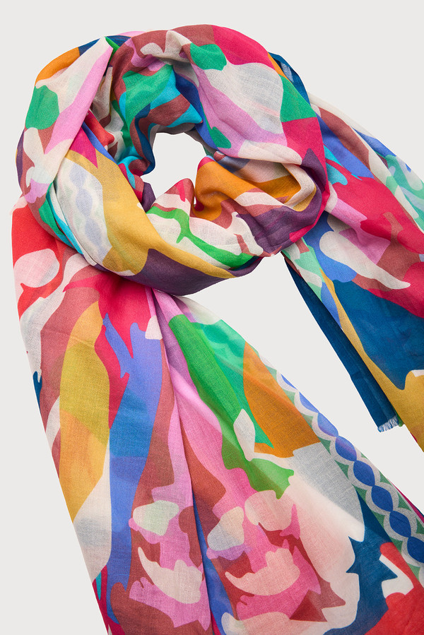Spring Abstract Printed Scarf - Lightweight Fashion Accessory for Women - Perfect for Office, Travel & Special Occasions