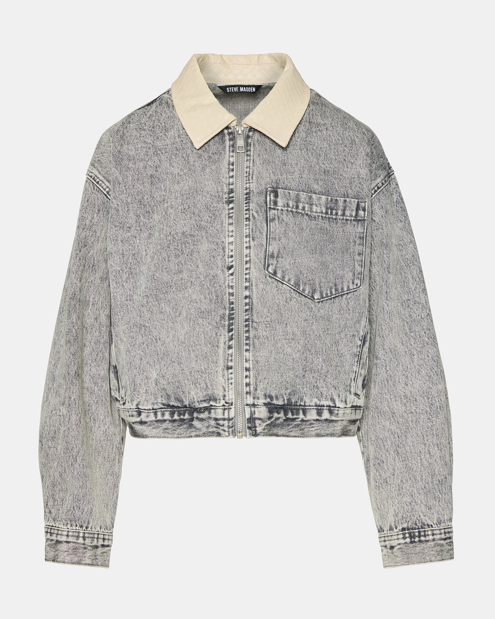 GLACIA Denim Jacket for Women - Light Grey Distressed Vintage Style - Perfect for Casual Outfits, Layering & Streetwear Fashion