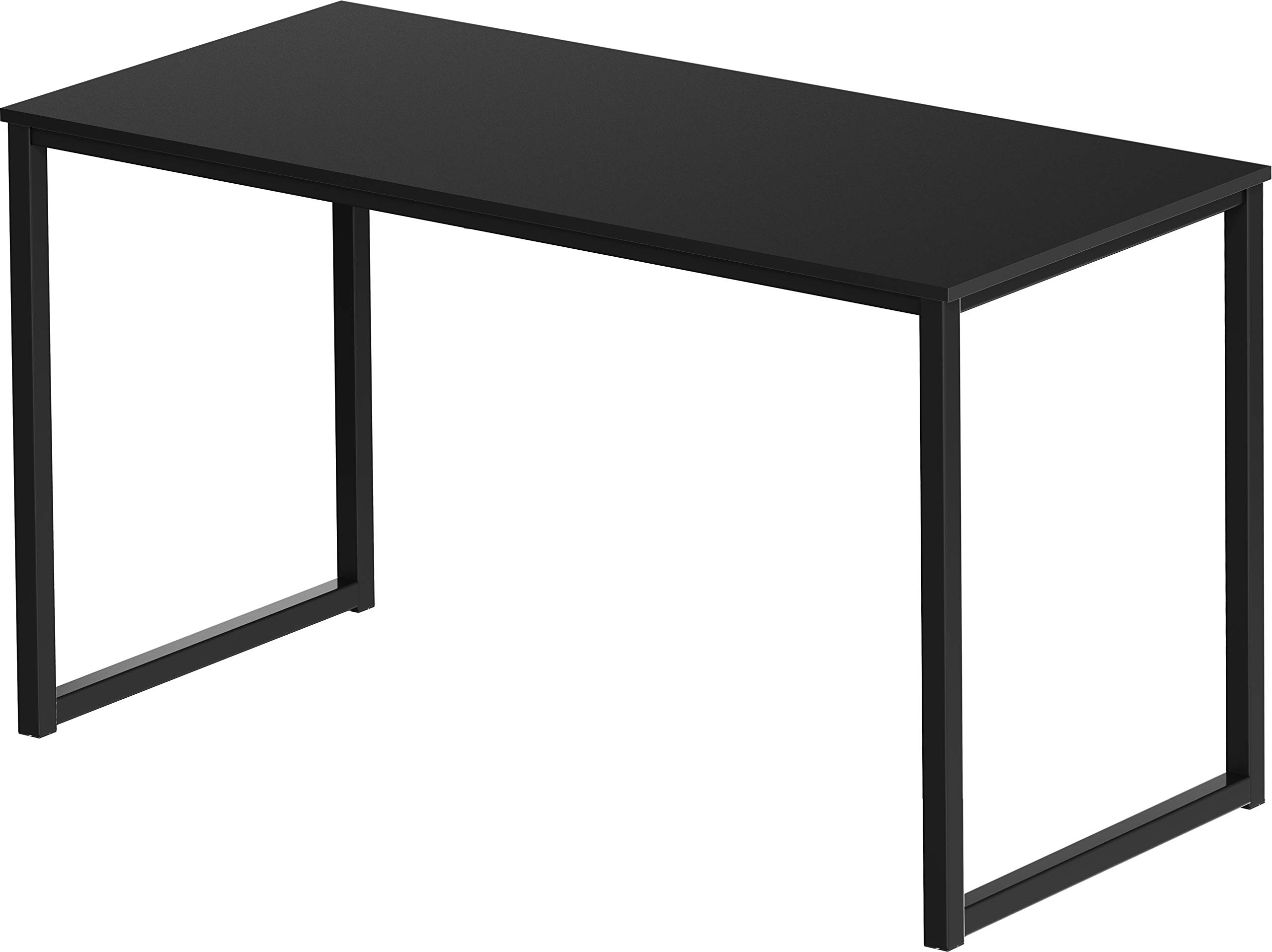 SHW Mission 48-Inch Home Office Computer Desk - Black | Modern Writing Desk for Small Spaces, Study Room & Work from Home Setup