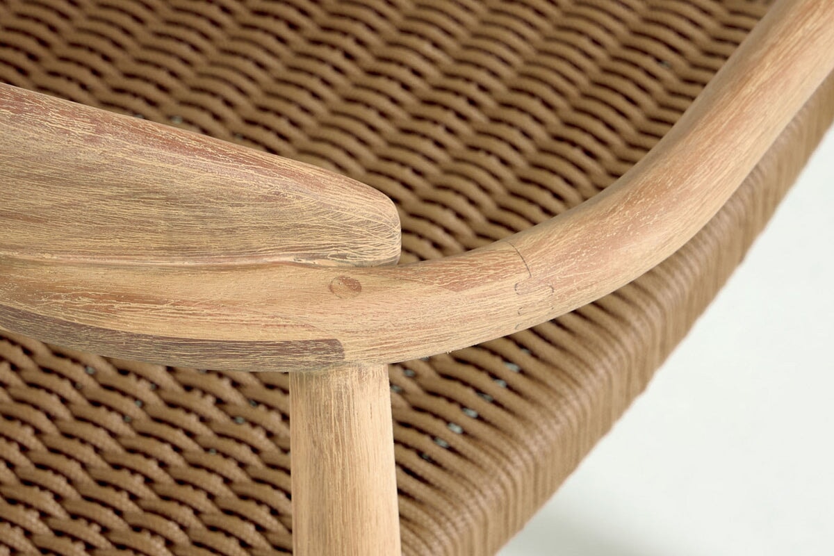 Como Glynis Casual Dining Wooden Rope Chair - Modern Farmhouse Style Accent Chair for Living Room, Bedroom, or Patio - Perfect for Relaxing and Entertaining Guests