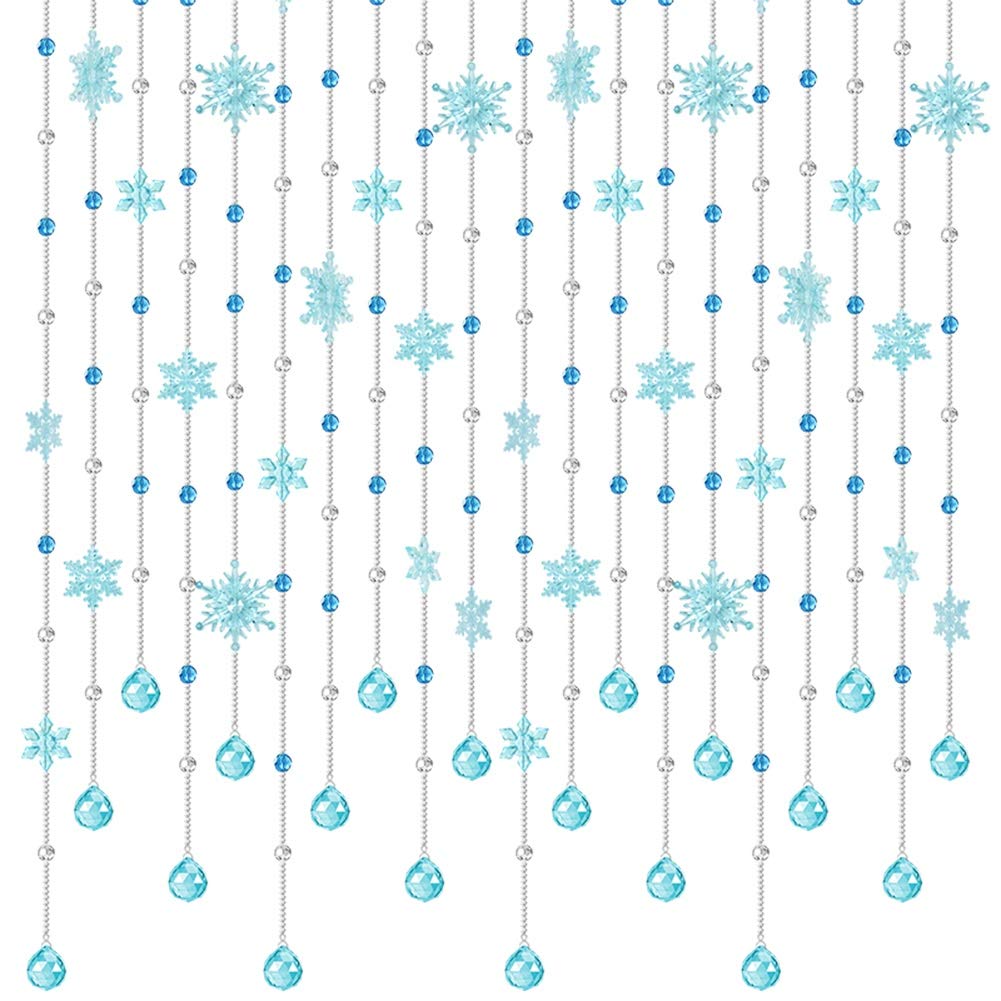 Crystal Beaded Curtain for Doorway - 80x200cm Blue Room Divider & Fly Screen for Home Décor, Wedding, Party, Hotel, Living Room & Restaurant | Elegant Door & Window Decoration for Indoor & Outdoor Use