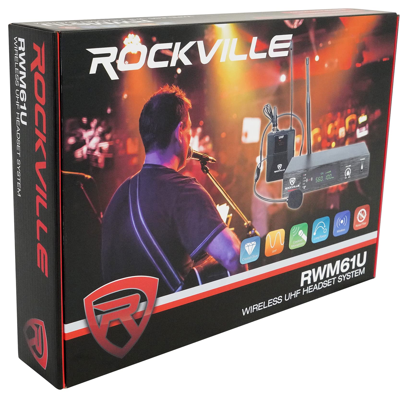 Rockville RPG15 15 Inch 1000W Professional Powered PA Speaker System with Built-in Bluetooth, 2-Way Sound & Headset Microphone - Ideal for Live Music, DJ Gigs, Outdoor Events & Public Speaking