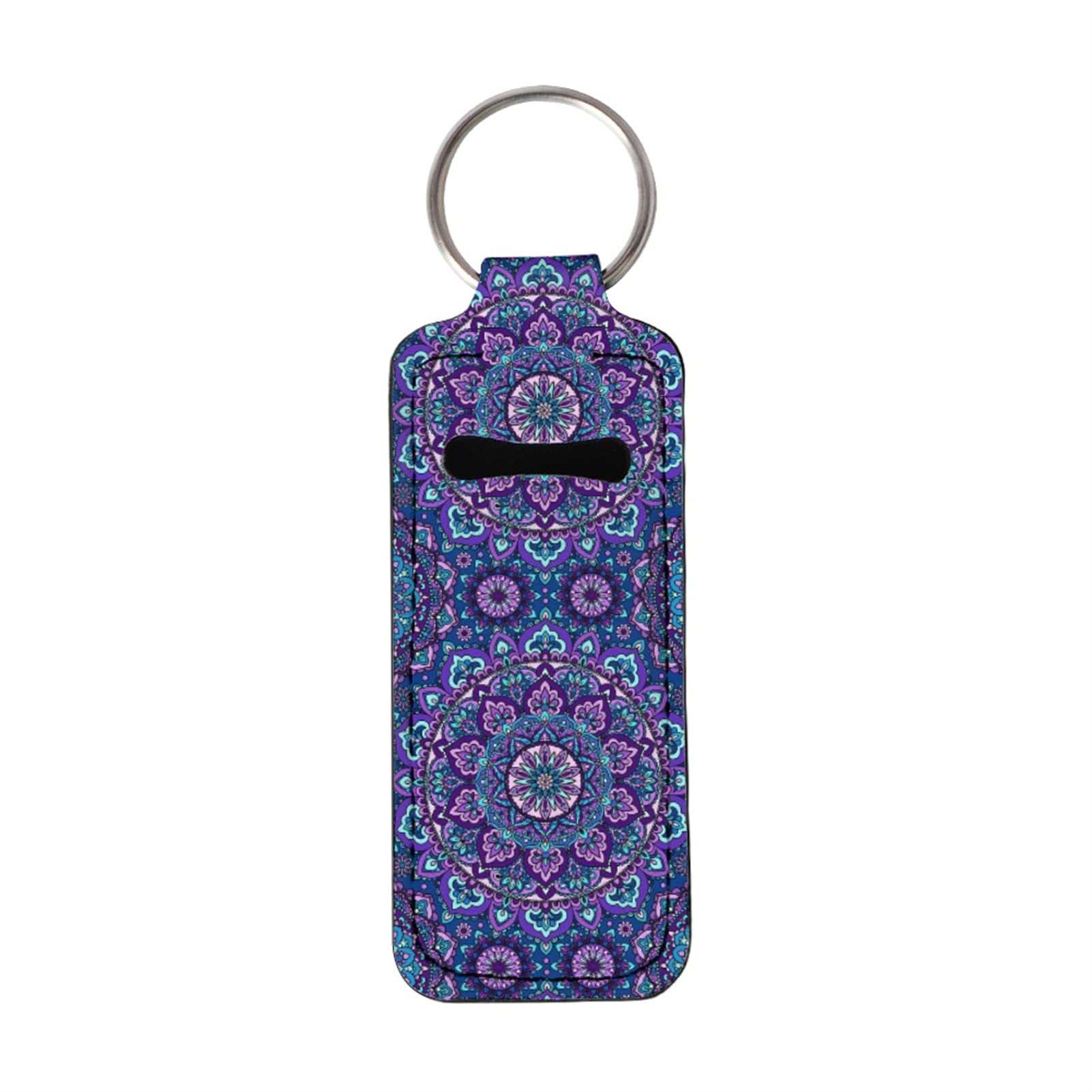 Stylish Printed Lip Balm Keychain Holder - Cute Lipstick & Chapstick Keychain for Women - Perfect for Purse, Backpack, or Keyring Organization