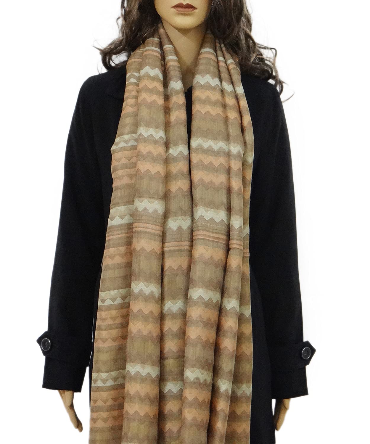Luxury Cashmere Scarf for Women & Men - Soft Winter Shawl Wrap with Elegant Wave Pattern - Perfect for Cold Weather, Office & Evening Outfits