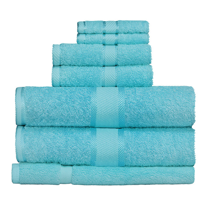Premium 100% Cotton Bath Towel Set - 7-Piece Soft & Absorbent Turquoise Towels for Spa, Bathroom & Beach | Eco-Friendly & Quick-Drying