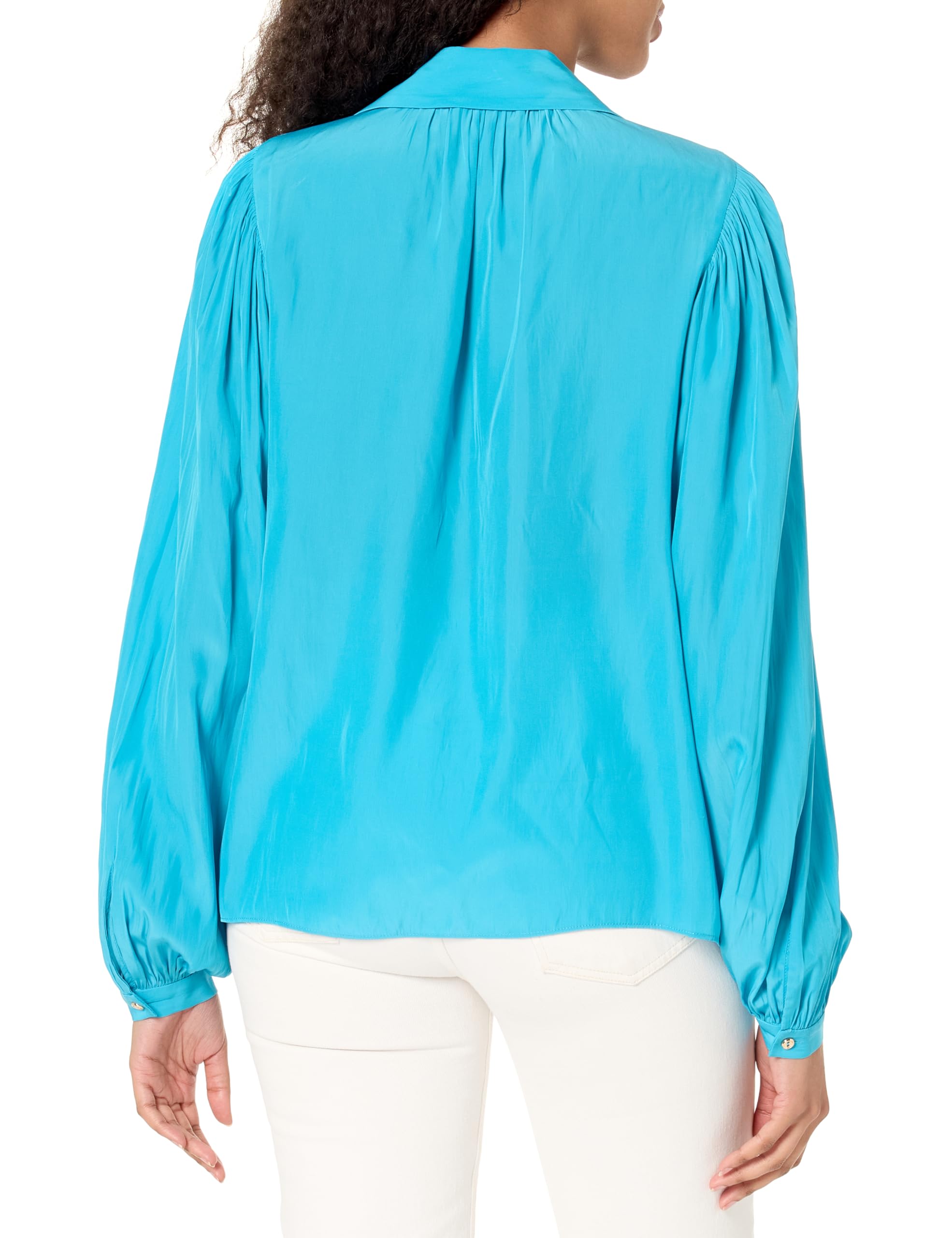 Ramy Brook Women's Azariah Long Sleeve Collared Blouse - Elegant Office Wear & Casual Chic Tops for Work and Everyday Outfits