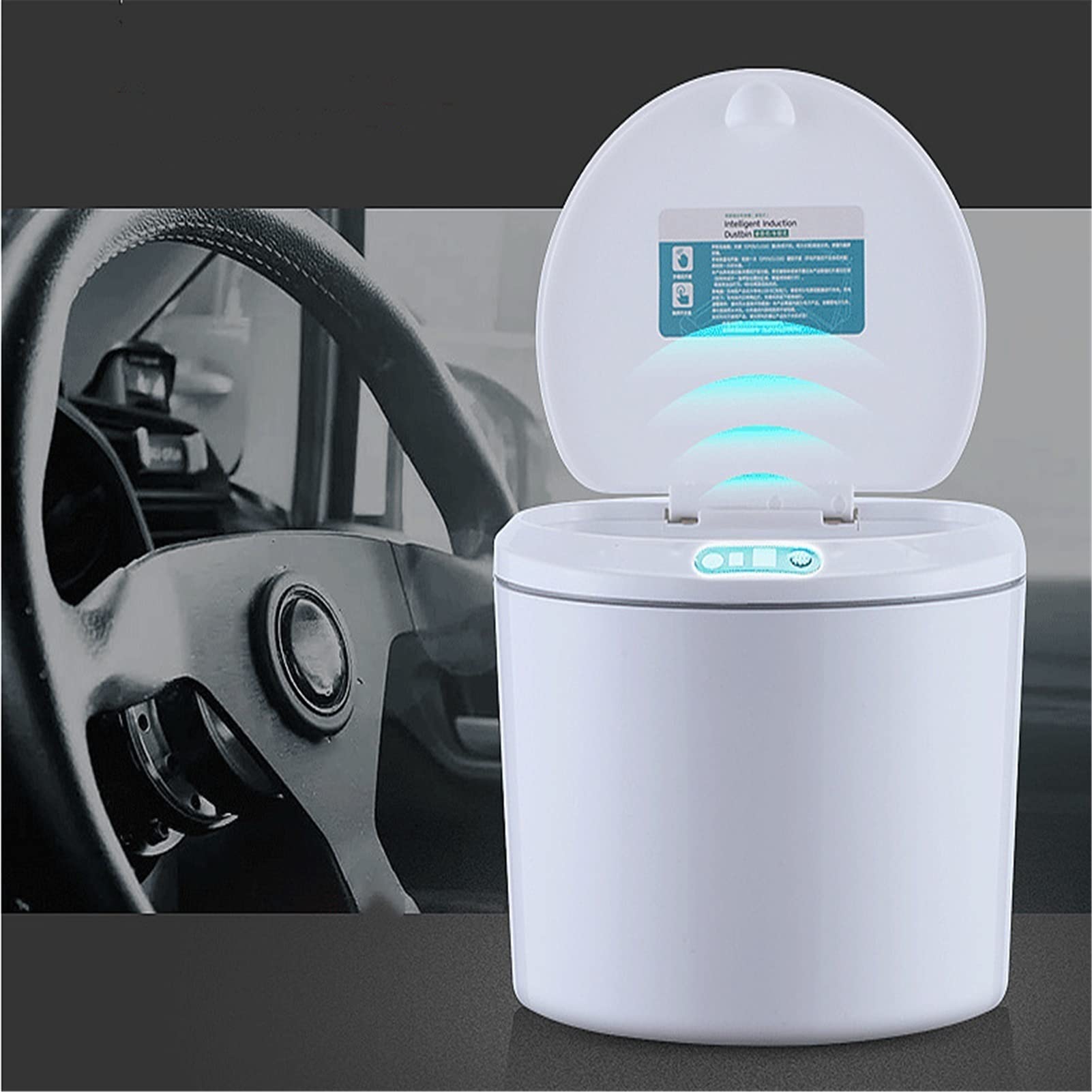 Smart Sensor Electric Desktop Trash Can - Automatic Motion Sensing Office Waste Bin for Wet/Dry Trash, Snacks & Coins Storage (Ideal for Home, Office, Desk & Workspace Organization)