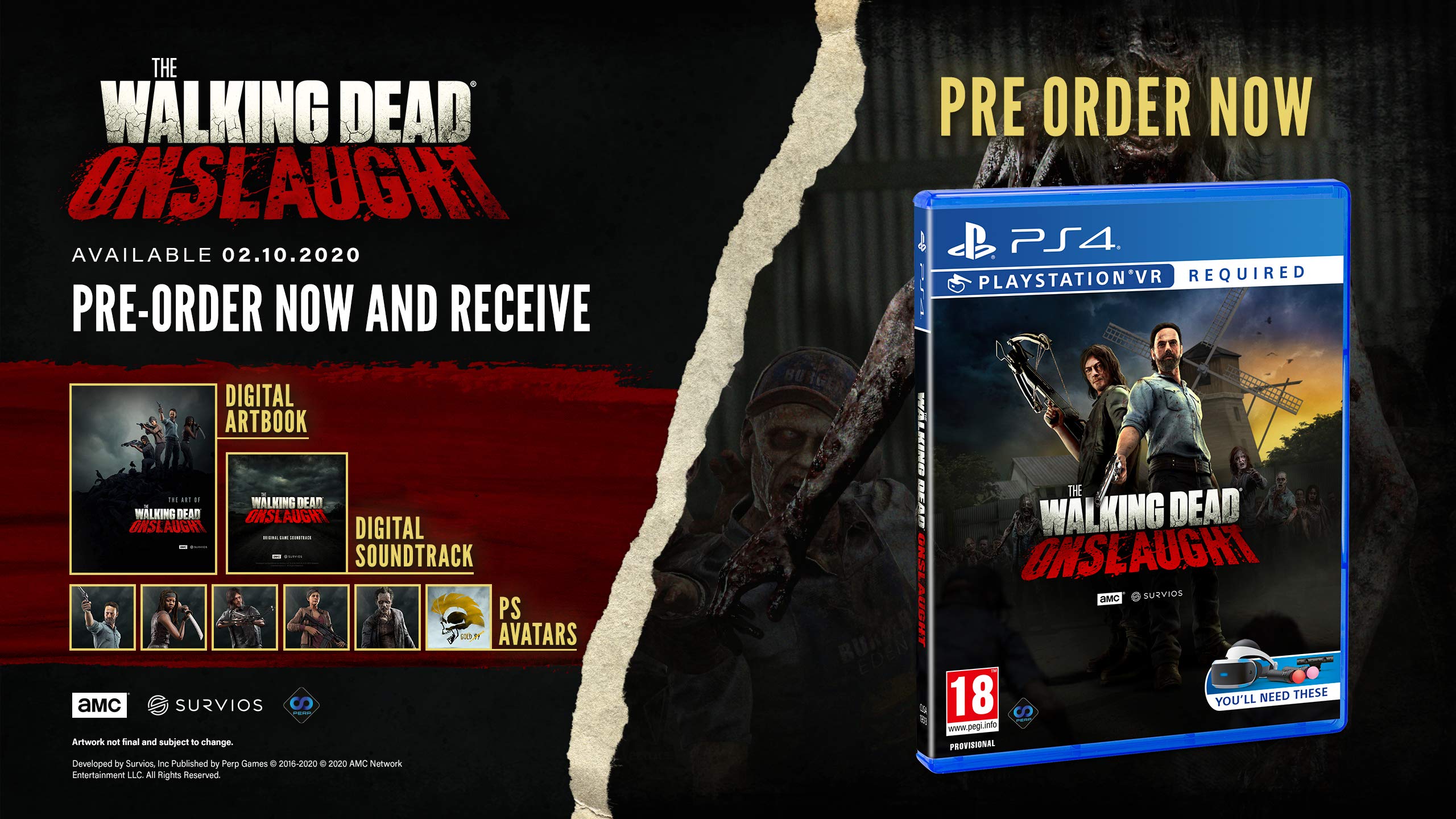 The Walking Dead Onslaught - PSVR Virtual Reality Game | Action-Packed Zombie Survival Adventure for PlayStation VR | Perfect for Horror Fans & VR Gaming Enthusiasts