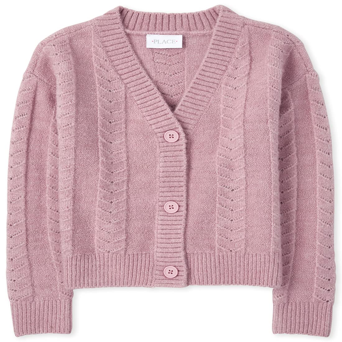The Children's Place Girls' Long Sleeve Stitched Boyfriend Cardigan Sweater | Soft Knit Pullover for School & Play | Toddler to Big Kids Cozy Layering Top