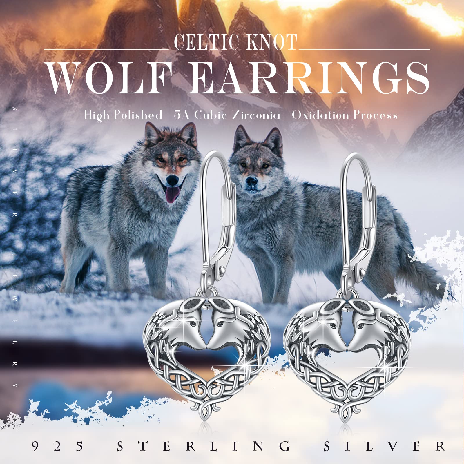 925 Sterling Silver Celtic Animal Earrings for Women - Dragon, Horse & Wolf Dangle Drop Earrings | Unique Handmade Jewelry Gifts for Her | Perfect for Parties, Weddings & Everyday Wear