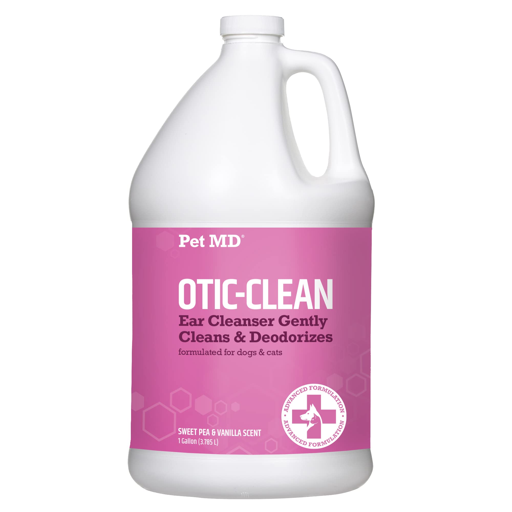 Pet MD Otic-Clean Dog & Cat Ear Cleaner Solution - Vet-Formulated for Itch Relief, Odor Control & Wax Removal - Safe Ear Wash for Pets - 1 Gallon - Perfect for Regular Ear Hygiene & Infection Prevention
