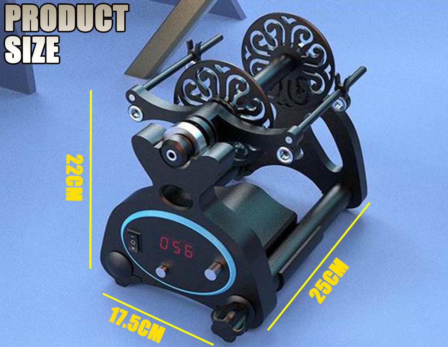 Electric Spinning Wheel for Yarn Making - Automatic Knitting Yarn Winding Machine with Forward/Reverse Function | Wool Spinner & Fiber Twister (Black & Blue) | Perfect for DIY Hand Spinning, Crochet & Knitting Projects