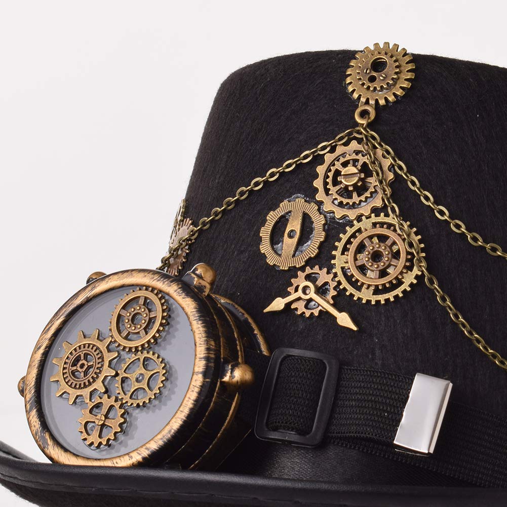 Steampunk Top Hat with Goggles for Women & Men - Victorian Gothic Halloween Costume Accessory - Perfect for Cosplay, Halloween Parties, and Themed Events