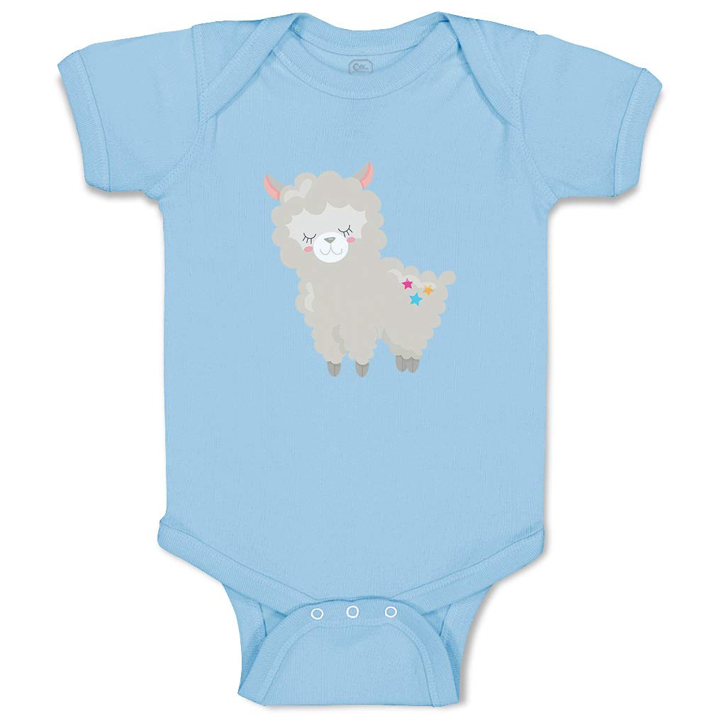 Custom Personalized Baby Bodysuit - Cute Llama & Stars Design - 100% Cotton Soft Baby Clothes for Boys & Girls - Perfect for Newborn Photos, Birthday Gifts & Everyday Wear