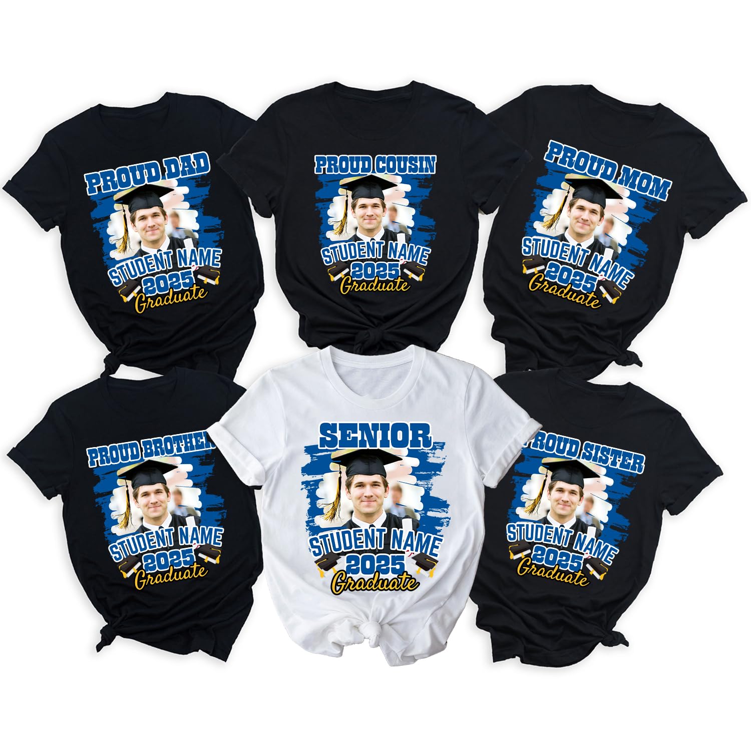 2025 Graduation T-Shirt - Custom Photo Personalized Senior Shirt for Family & Friends - Class of 2025 Celebration Apparel - Perfect for Graduation Parties, Senior Week & School Events