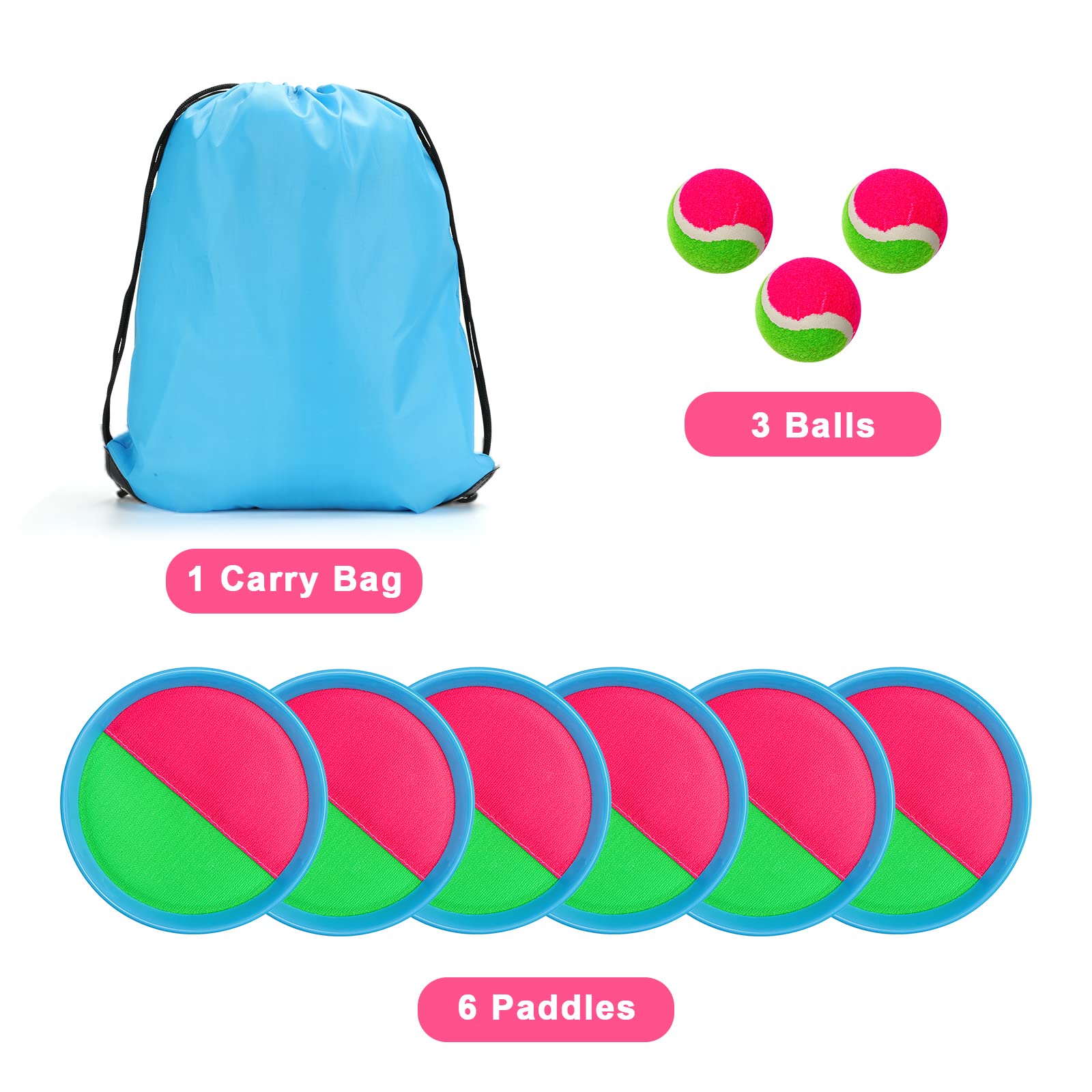 Toss and Catch Ball Game Set for Kids Ages 4-8 | Outdoor & Beach Games Toys | Playground Balls & Summer Fun Activities | Perfect Christmas & Birthday Gifts for Kids | Ideal for Backyard, Park, and Beach Play